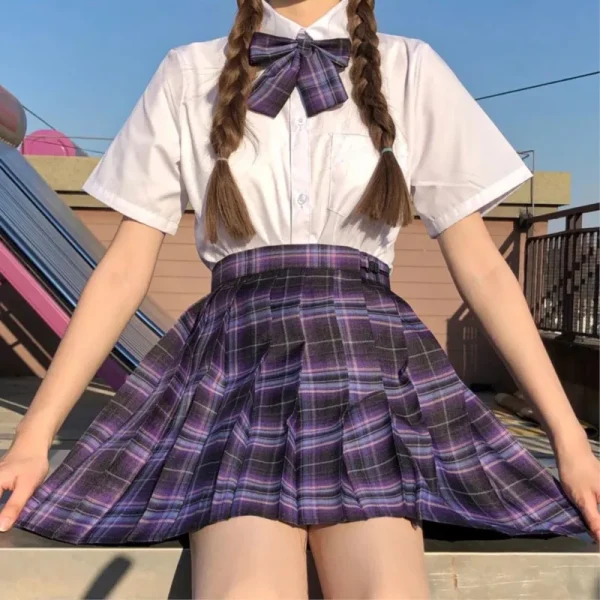 School Girl Uniform Jk Plaid Skirt - Image 2