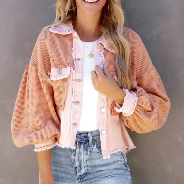 Spring Autumn Lady Frayed Coat - Image 2