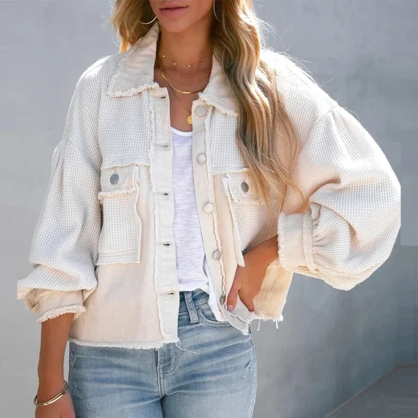 Spring Autumn Lady Frayed Coat - Image 5