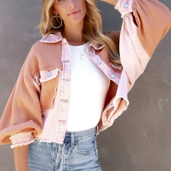 Spring Autumn Lady Frayed Coat - Image 3