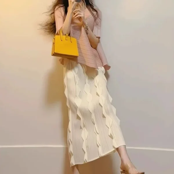 Luxury Women's Pleated Tops and Skirts - Image 2
